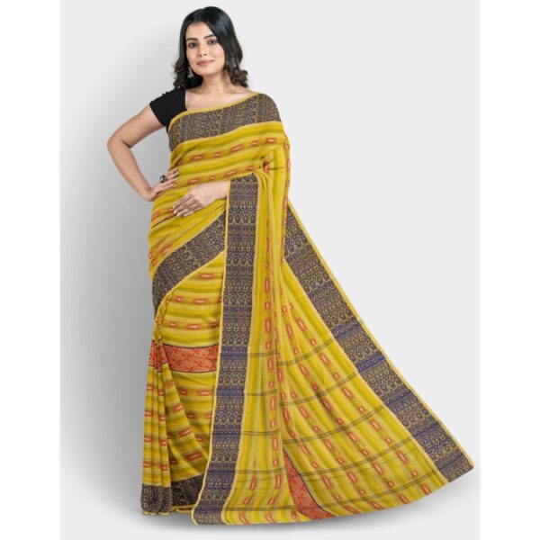 Yellow Tant Cotton Saree for Gaye Hould