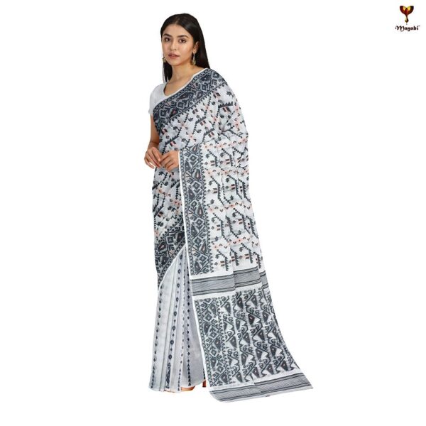 Black and White Jamdani Saree