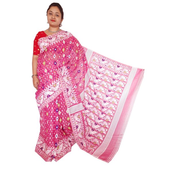 Soft Pink Dhakai Jamdani Saree 1