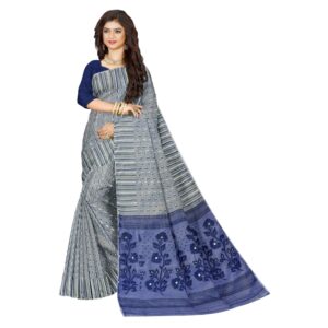 Grey Soft Dhakai Jamdani Saree...