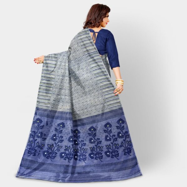 Grey Soft Dhakai Jamdani Saree