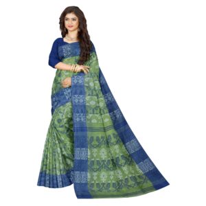 Green Pure Cotton Dhakai Jamdani Saree