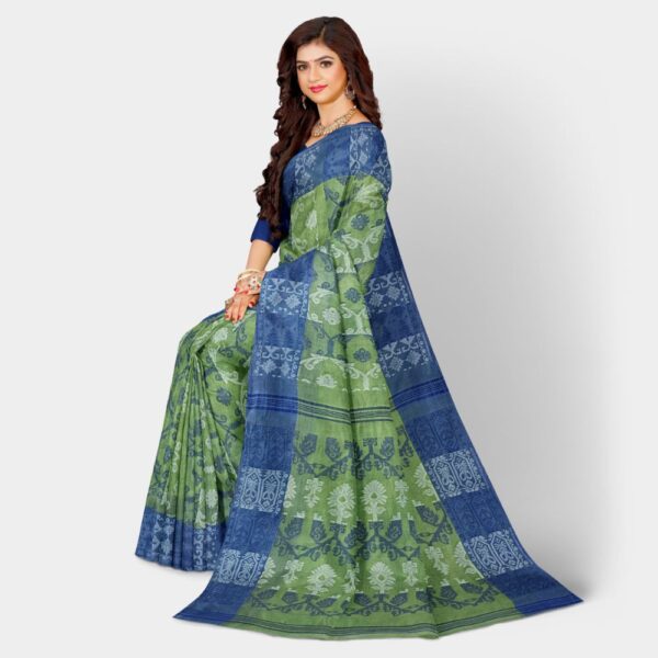 Green Cotton Jamdani Saree