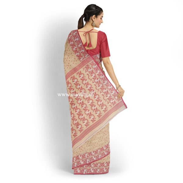 Off White Pure Cotton Saree Saree for Durga Puja