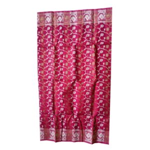 Pink Cotton Silk Bengali Jamdani Saree