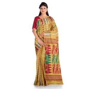 Soft Yellow Dhakai Jamdani Sar...