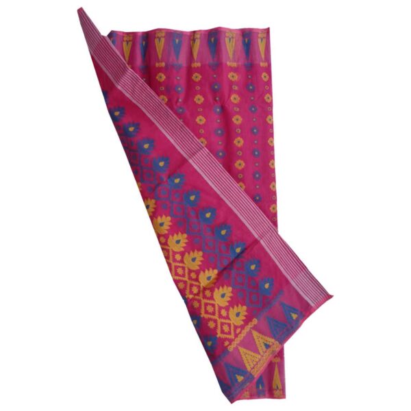 Pink Colour Korat Jamdani Saree in Cotton Silk