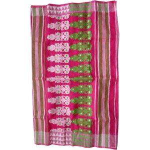 Handwoven Pink Colour Jamdani Saree in Cotton Silk