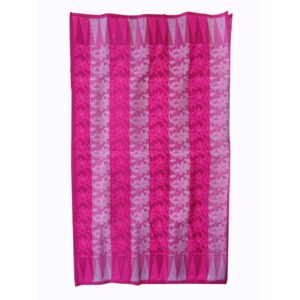New Handwoven Pink and White Jamdani Saree in Temple Border
