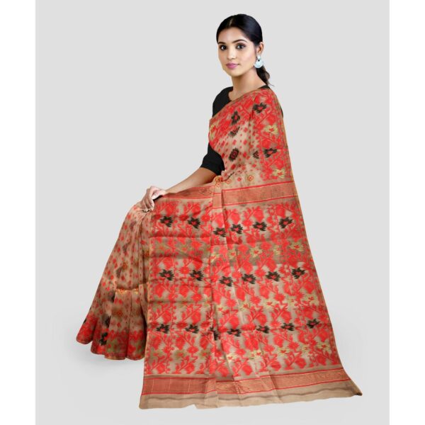 Off White & Red Color Saree