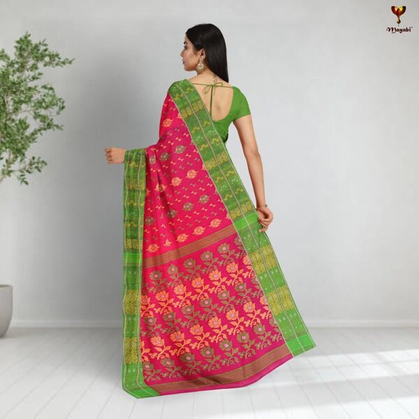 Rani Pink Cotton Baluchari Saree