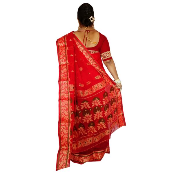 Red Bengal Cotton Tant Baluchari Saree