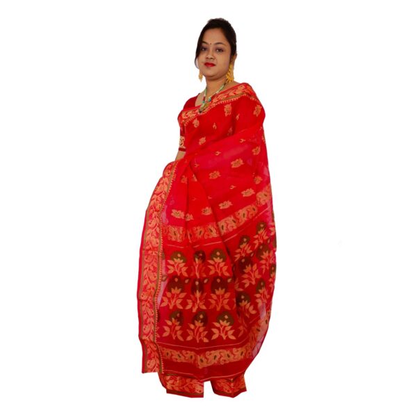 Red Bengal Cotton Tant Baluchari Saree