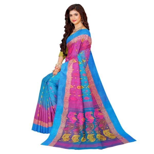 Blue and Pink Banarasi Saree