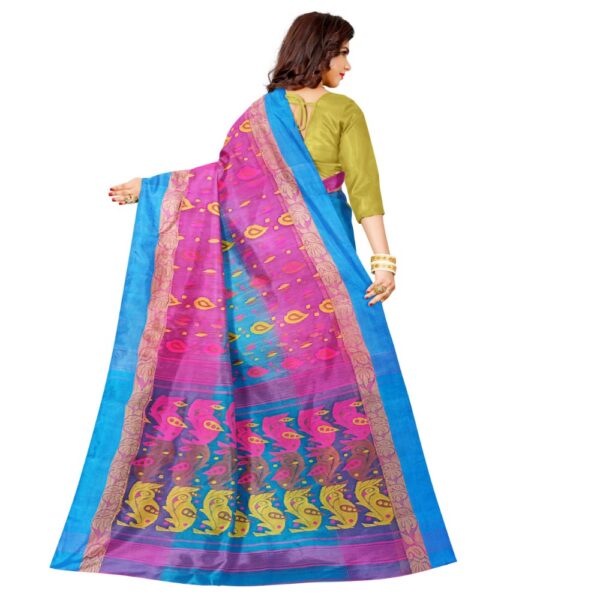 Blue and Pink Banarasi Saree