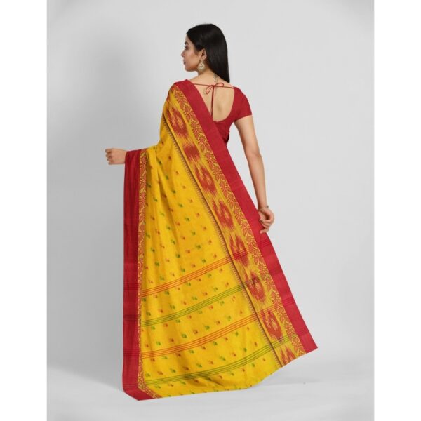 Yellow Cotton Tant Sari for Haldi Ceremony