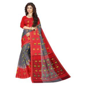 Black and Red Pure Resham Silk Super Soft Dhakai Jamdani Saree