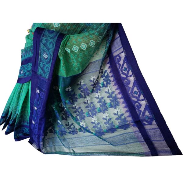 Ocean green colour saree with blue border