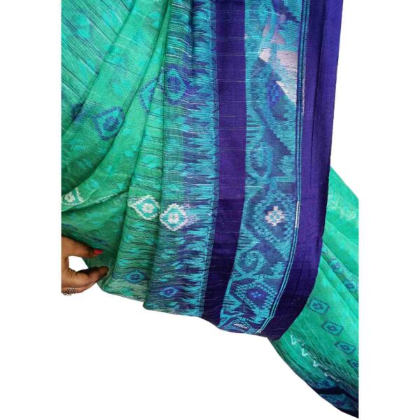 Ocean green colour saree with blue border