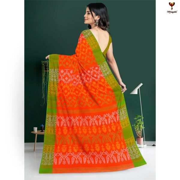 Oranage Cotton Jamdani Taat Saree