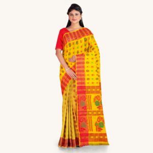 Yellow Dhakai Jamdani Saree fo...