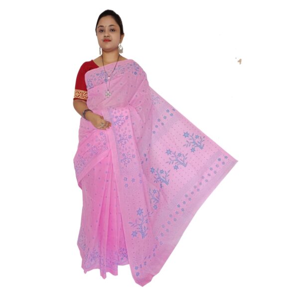 Light Pink Daily Wear Floral Printed Saree