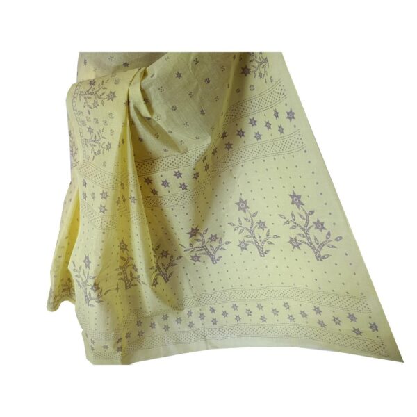 Light Yellow Floral Printed Saree for Daily Wear