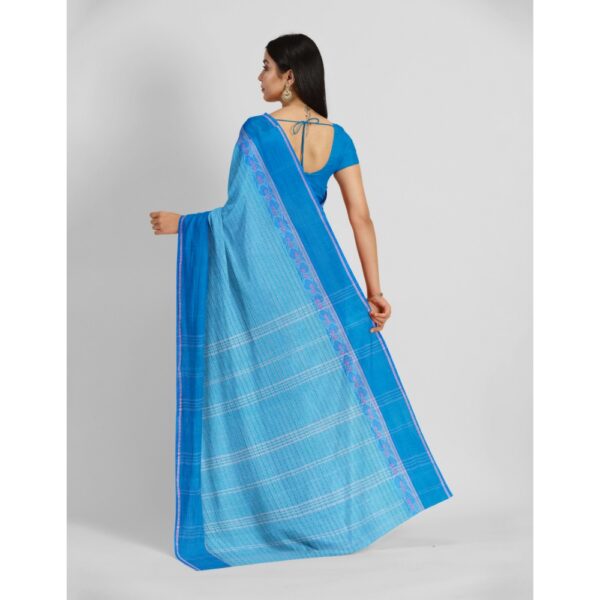 Sky Blue Pure Cotton Bengal Tant Saree