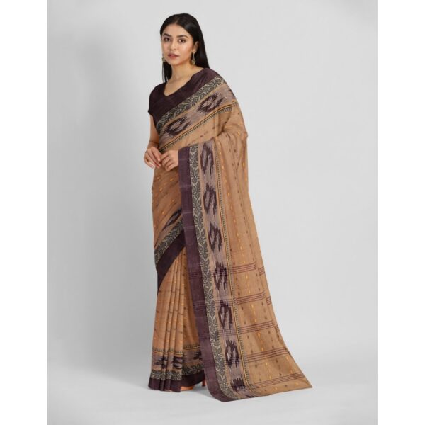 Brown Pure Cotton Sari