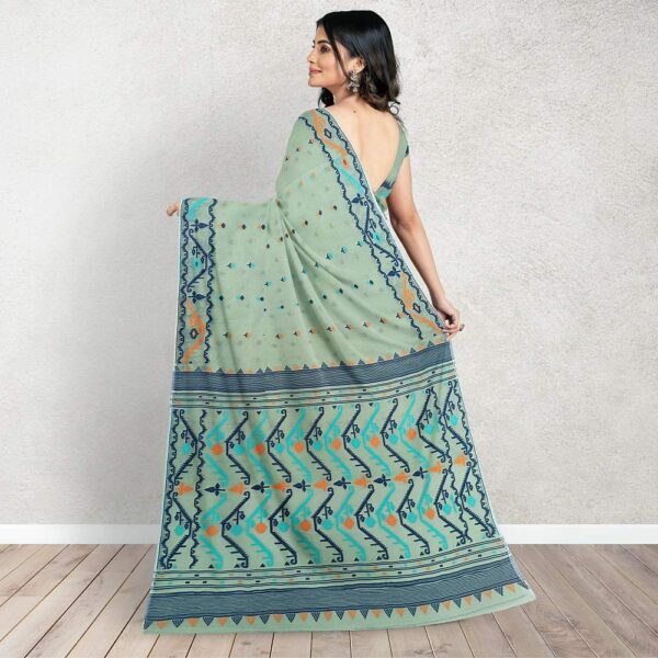 Pastel Green Color Jamdani Saree