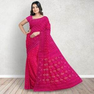 Rani Pink Pure Cotton Silk Sel...