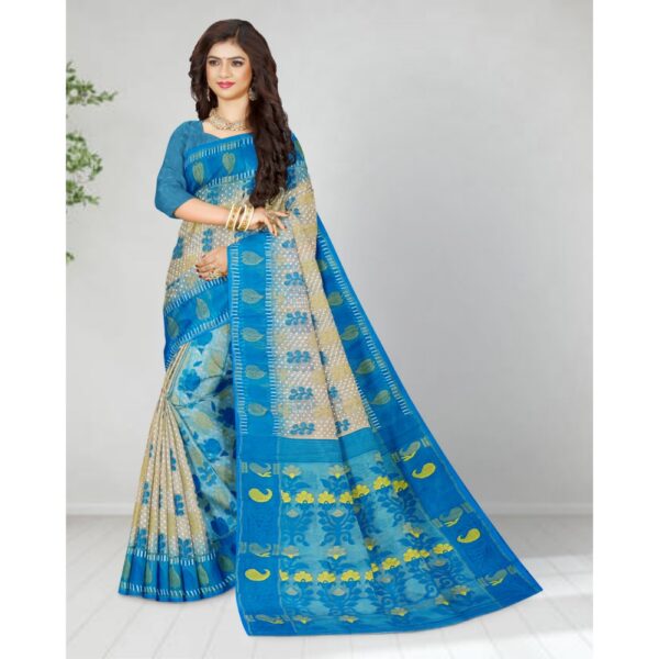 Off White Fulia Jamdani Saree