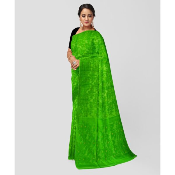 Green Cotton Jamdani Saree