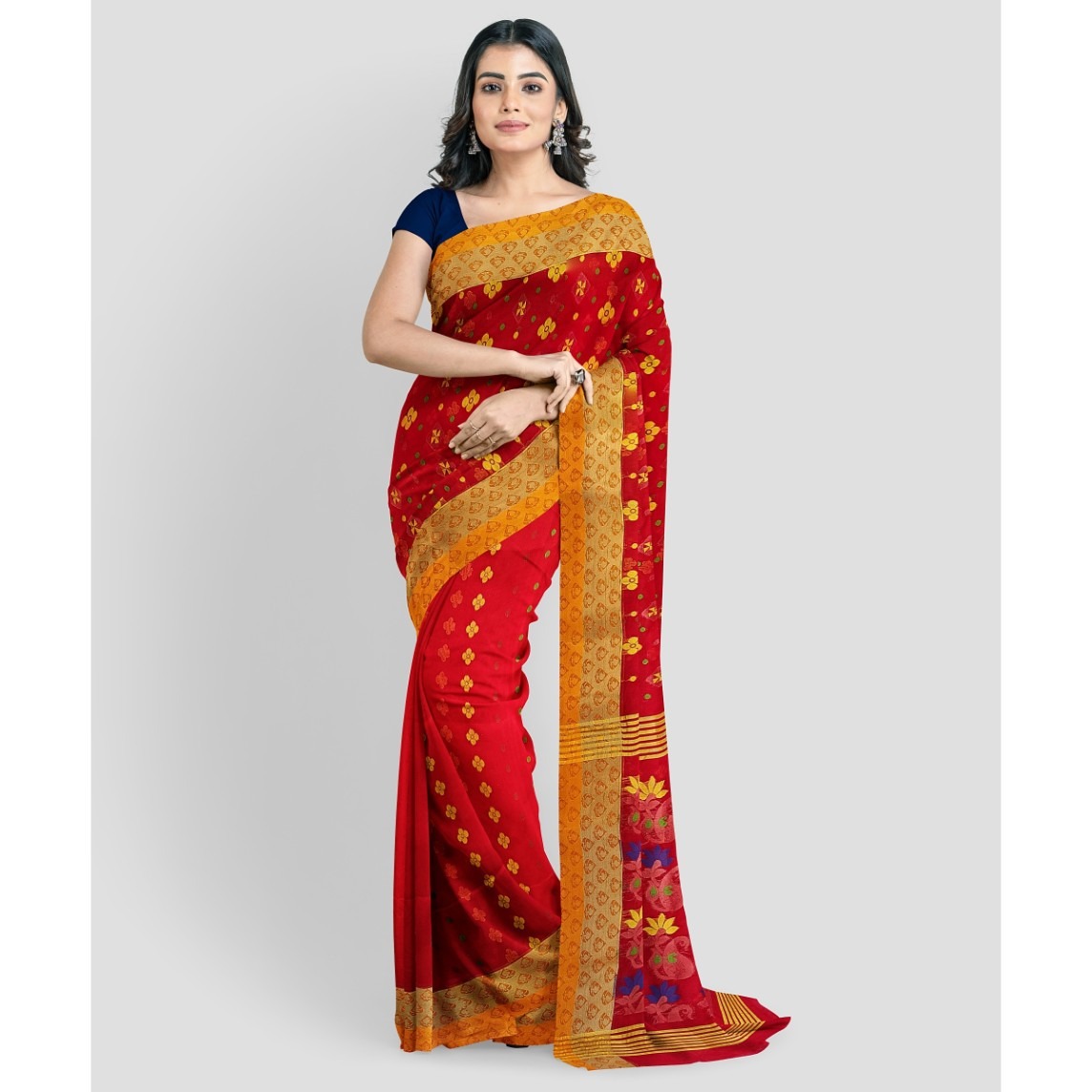Red Sarees Shades with Delicate & Heavy Golden Borders