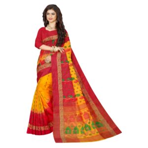 Yellow Tussar Silk Sari for Haldi