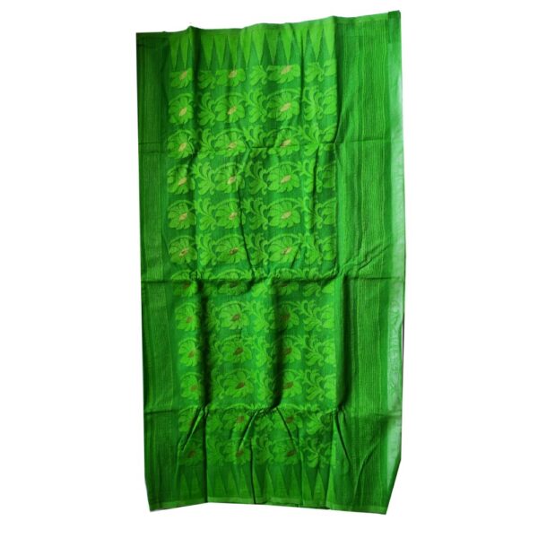 Green Cotton Silk Self Jamdani Saree