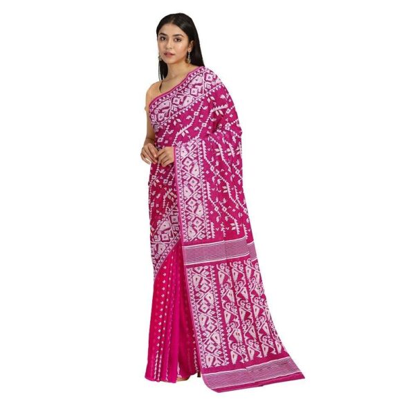 Rani Pink Jamdani Saree