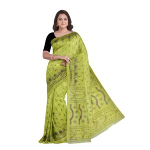 Yellow Floral Cotton Printed Saree for Haldi or Daily Use