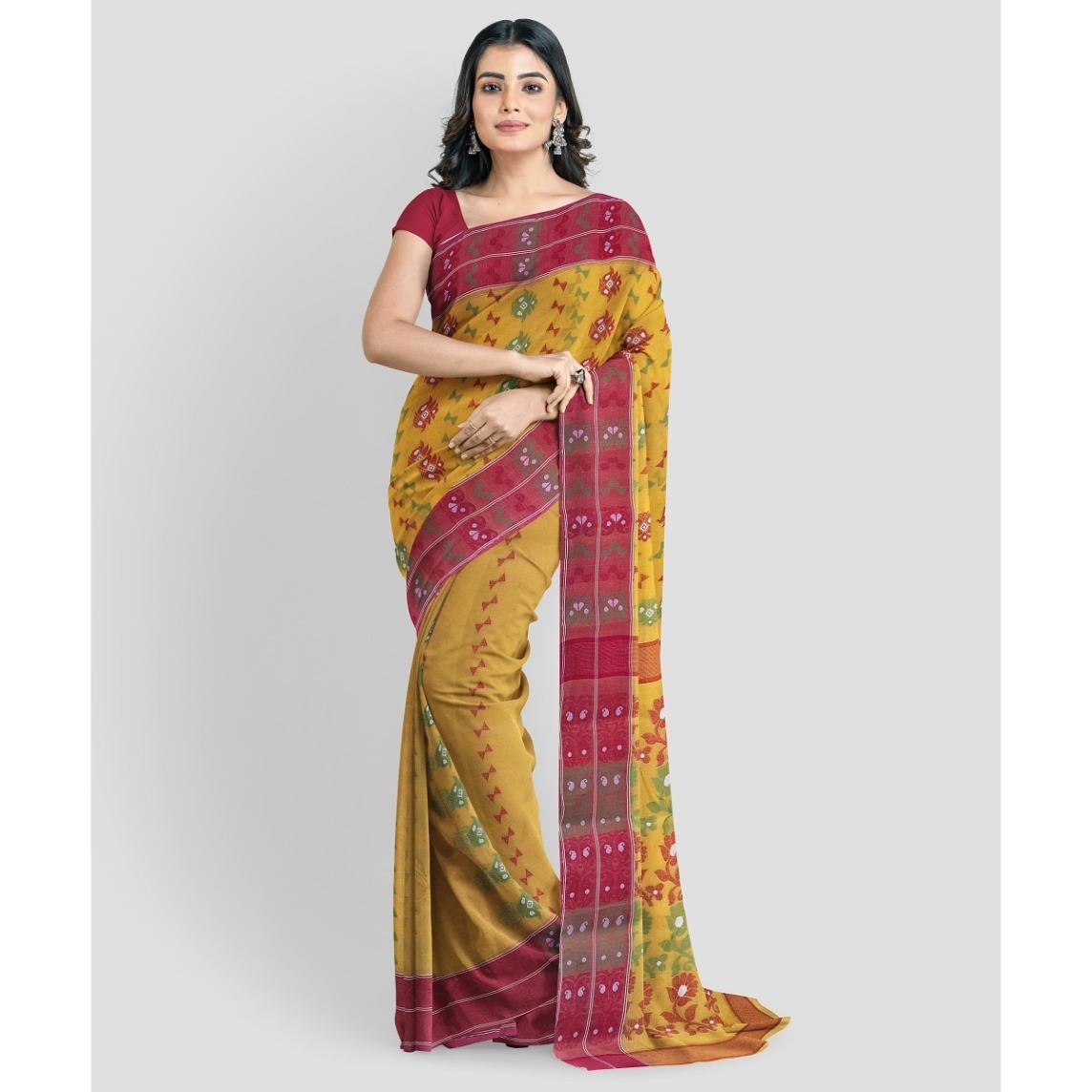Buy online Self Design Baluchari Saree With Blouse from ethnic wear for  Women by Saree Swarg for ₹2399 at 60% off | 2024 Limeroad.com