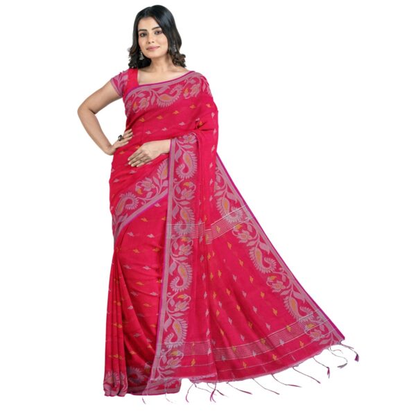 Red Pink Colour Silk Saree