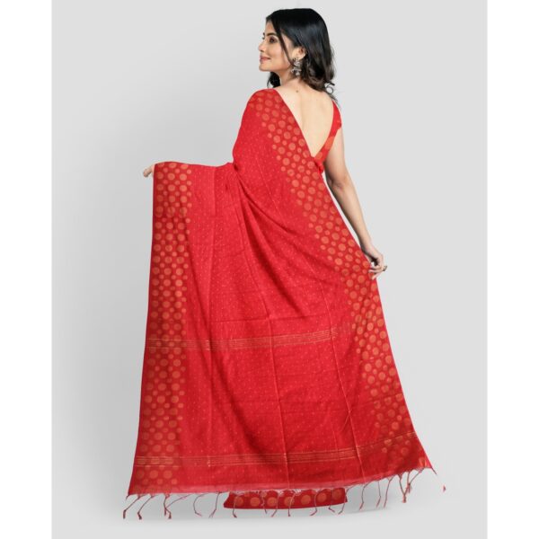 Red Silk Handloom Saree with Golden Border