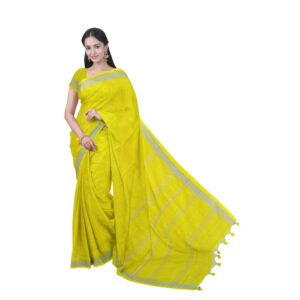 Yellow Silk Handloom Sari for Haldi Ceremony