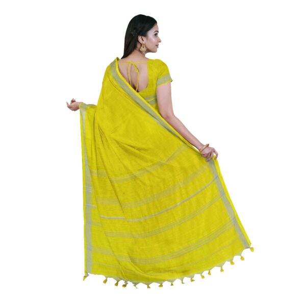 Yellow Silk Handloom Sari for Haldi Ceremony