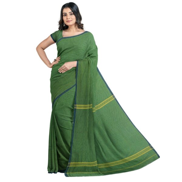Green Silk Handloom Saree with Blouse Piece