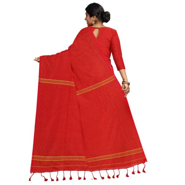 Red Silk Handloom Saree with Blouse Piece