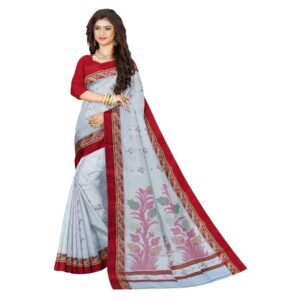 White 100% Pure Tussar Saree w...