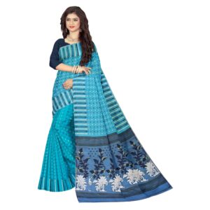 Blue Green Combination Saree