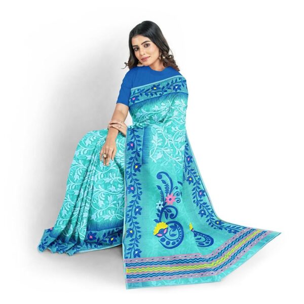 Light Sea Green Dhakai Jamdani Saree