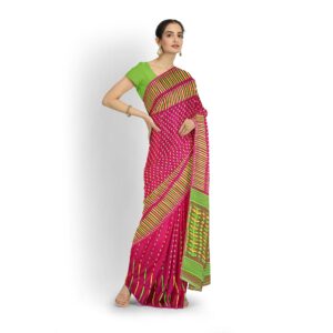 Rani Pink Cotton Silk Jamdani ...