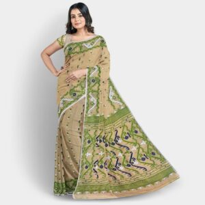 Beige Green Fulia Dhakai Jamda...